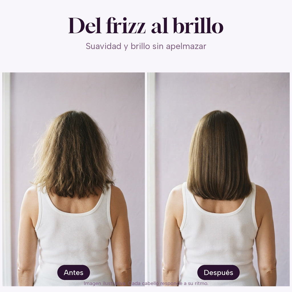 Del frizz al brillo: antes y después (imagen ilustrativa)